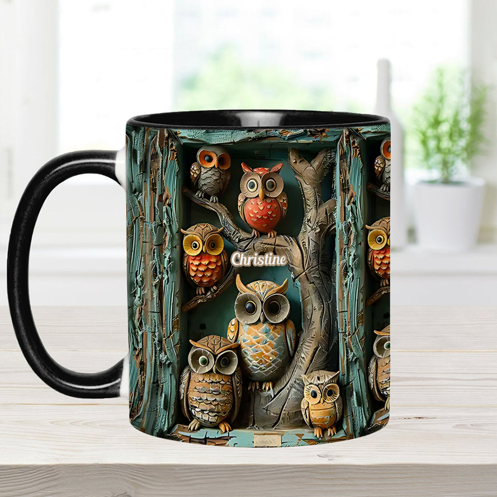 Mug personnalisé « Juste une fille qui aime les hiboux » avec motif hibou