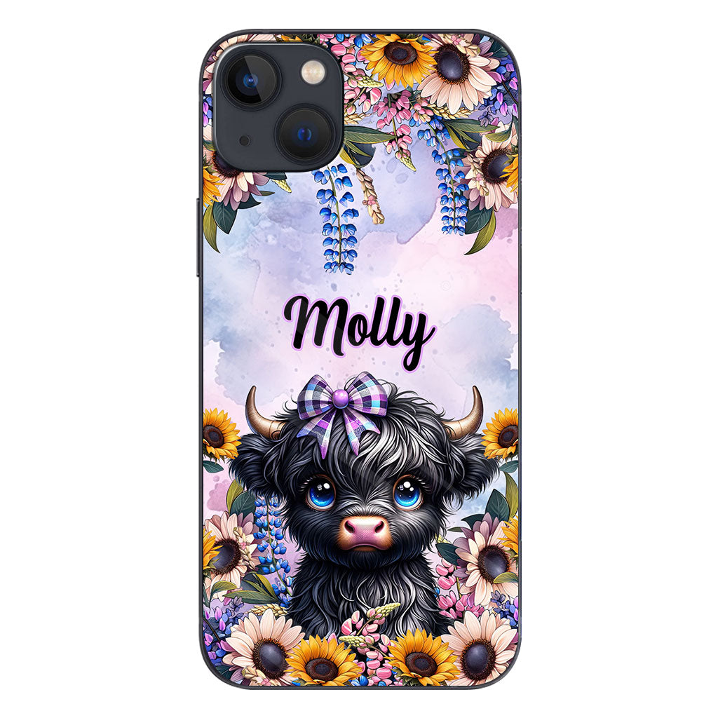 Cute Little Highland Cow - Personalized Phone Case