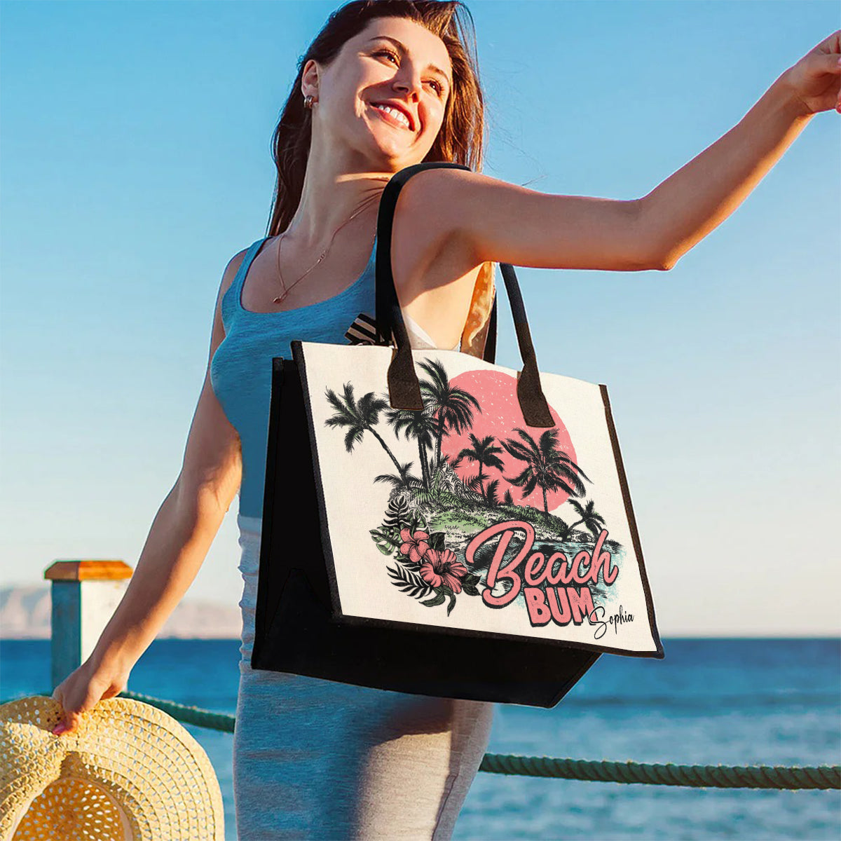 Beach Bum - Personalized Sea Lover Canvas Tote Bag