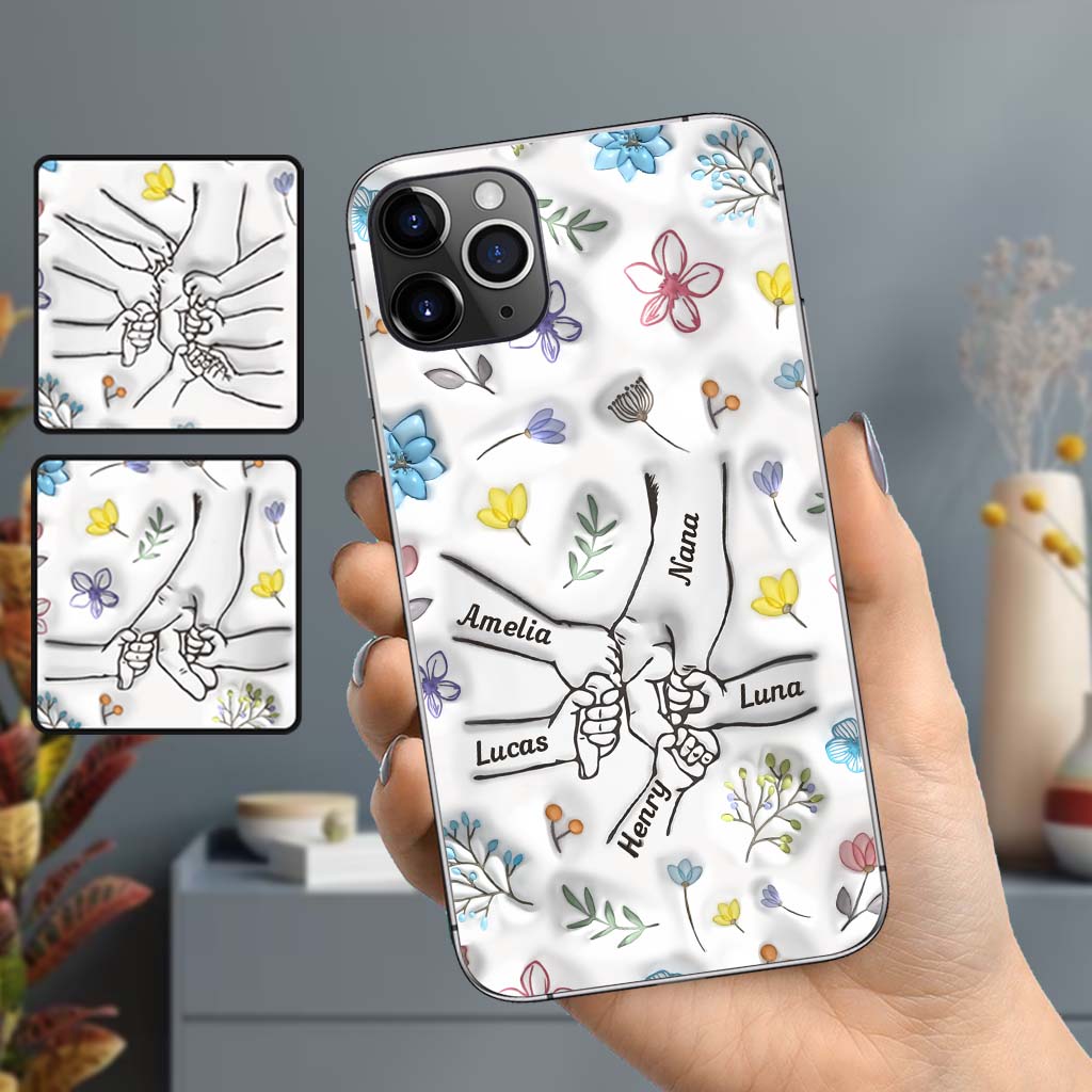 Mamie qui se tient la main - Coque de téléphone personnalisée pour grand-mère
