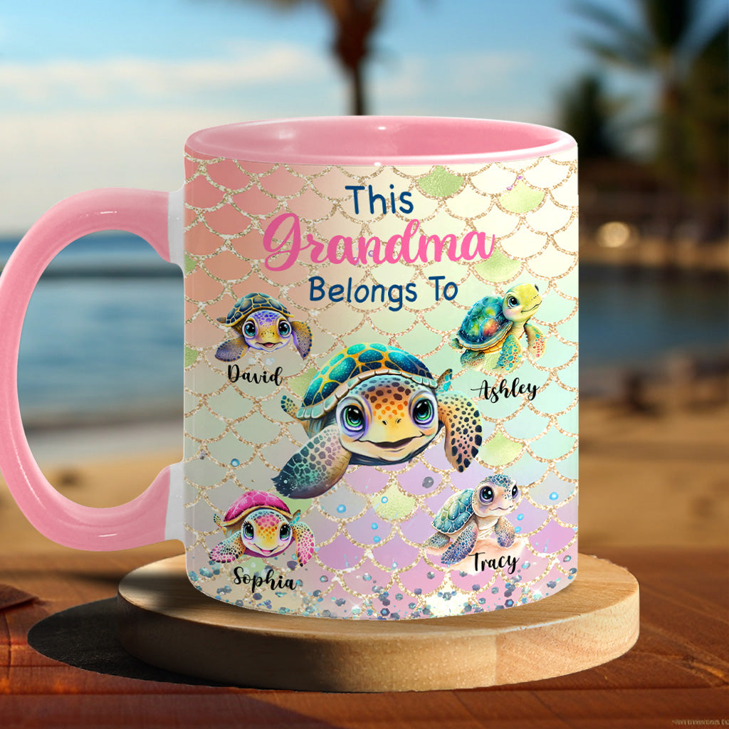 This Grandma Mom Belongs To - Personalized Grandma Accent Mug