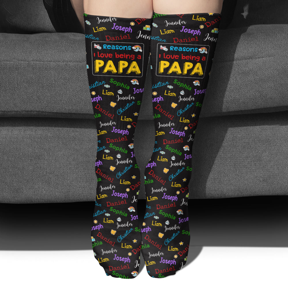 Pourquoi j'aime être grand-père - Chaussettes personnalisées pour grand-père