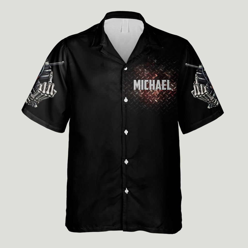 Baiser à voix haute - Chemise hawaïenne personnalisée à tête de mort