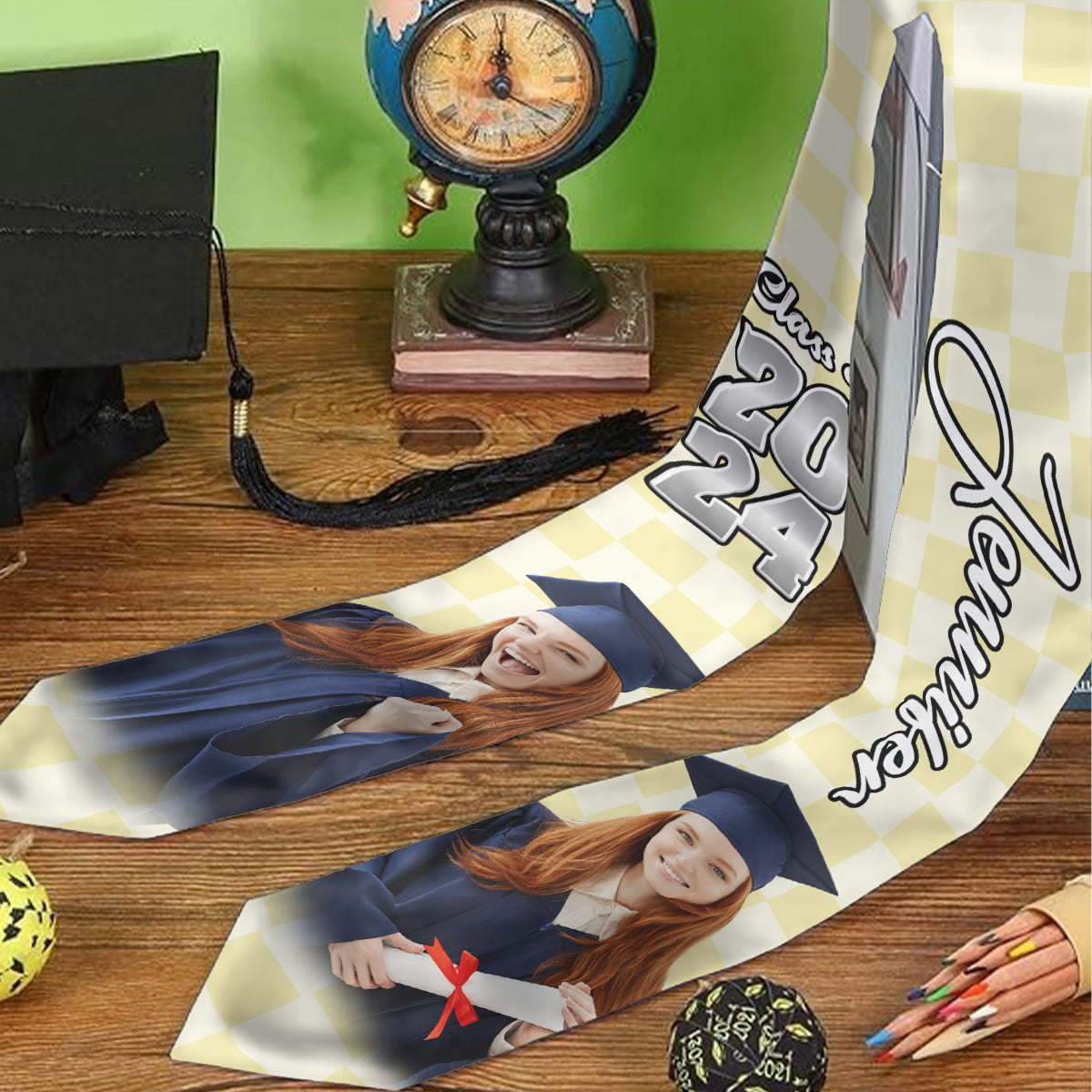 Écharpe de remise de diplôme personnalisée avec photo - Étole de remise de diplôme personnalisée