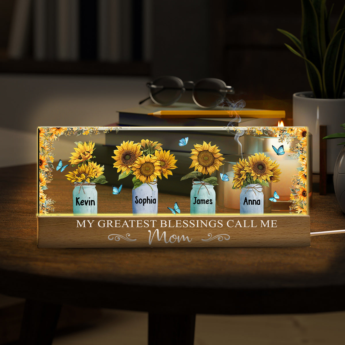 Mes plus grandes bénédictions m'appellent maman - Veilleuse LED personnalisée pour maman