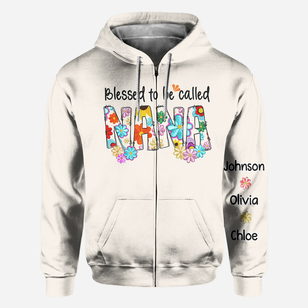 Blessed To Be Called Nana Floral Style - Personalized Grandma All Over Shirt