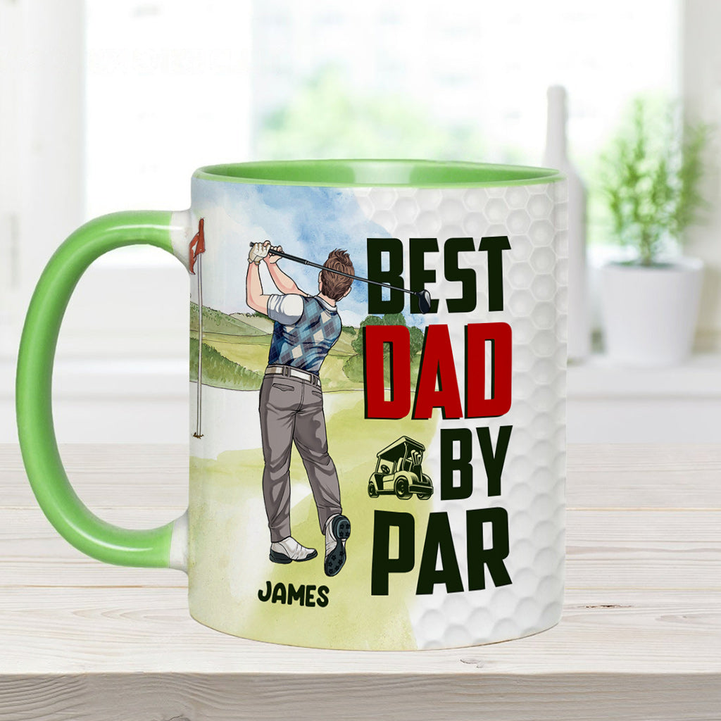 Meilleur papa selon le par - Mug personnalisé sur le thème du golf