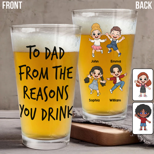 Raisons de boire - Verre à bière personnalisé pour papa