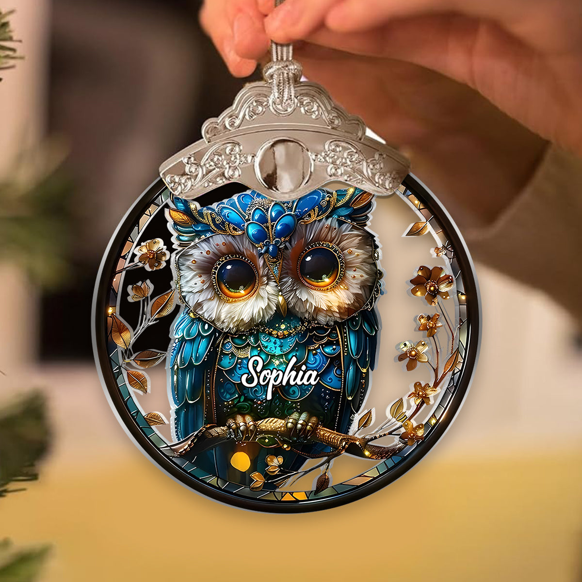 Chouette charmante - Ornement vintage personnalisé en forme de hibou