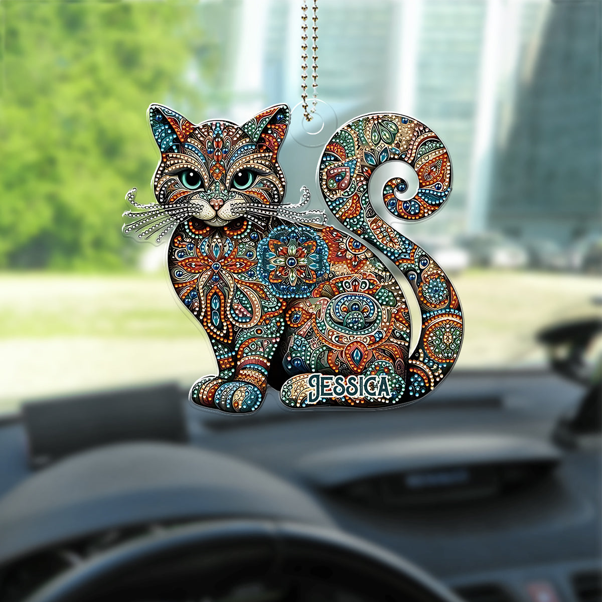 Magnifique chat - Ornement de voiture personnalisé en forme de chat