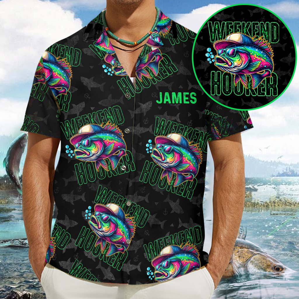 Chemise hawaïenne de pêche personnalisée Weekend Hooker