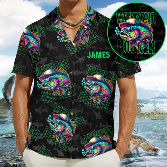 Chemise hawaïenne de pêche personnalisée Weekend Hooker