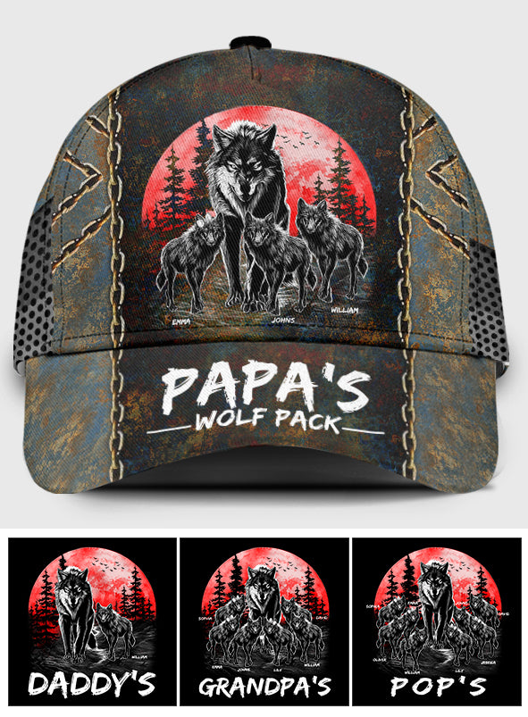 Casquette classique personnalisée « La meute de loups de grand-père »