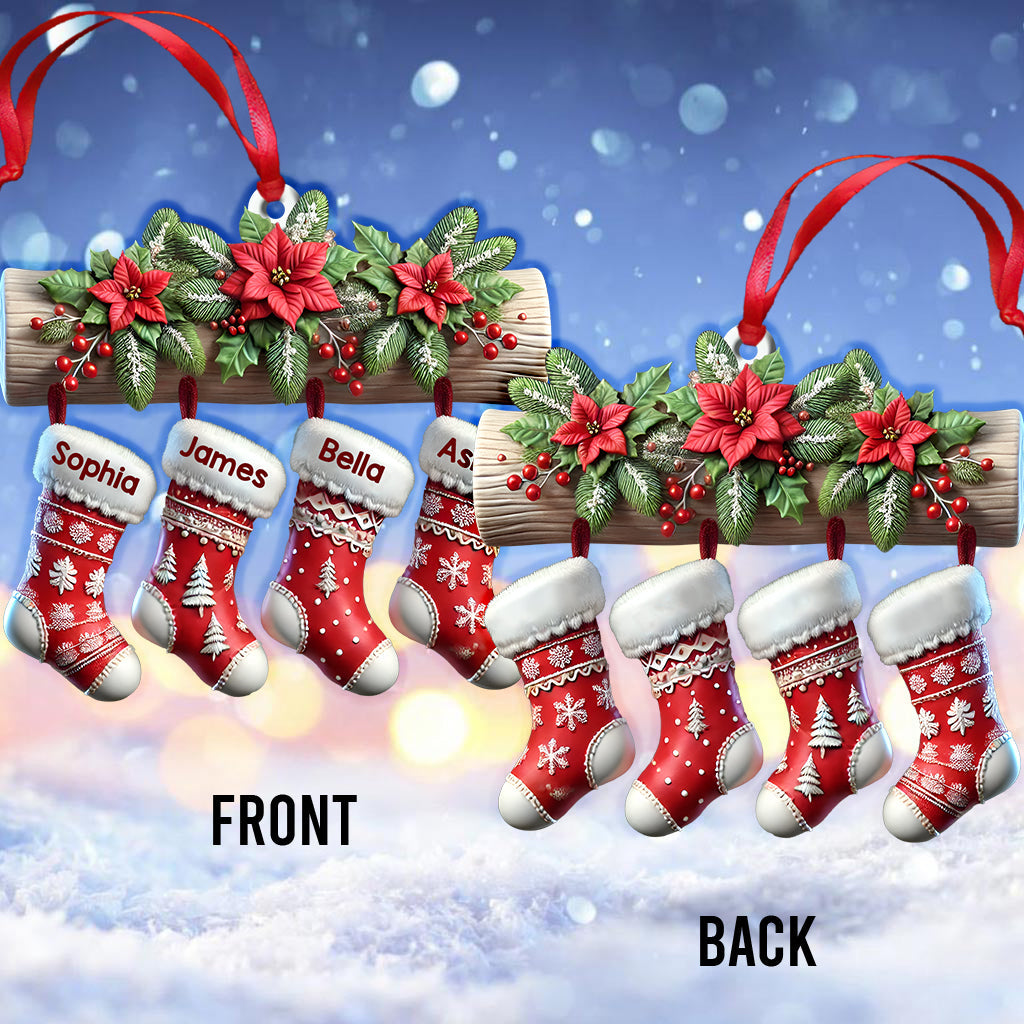 Chaussettes de Noël - Ornement familial personnalisé