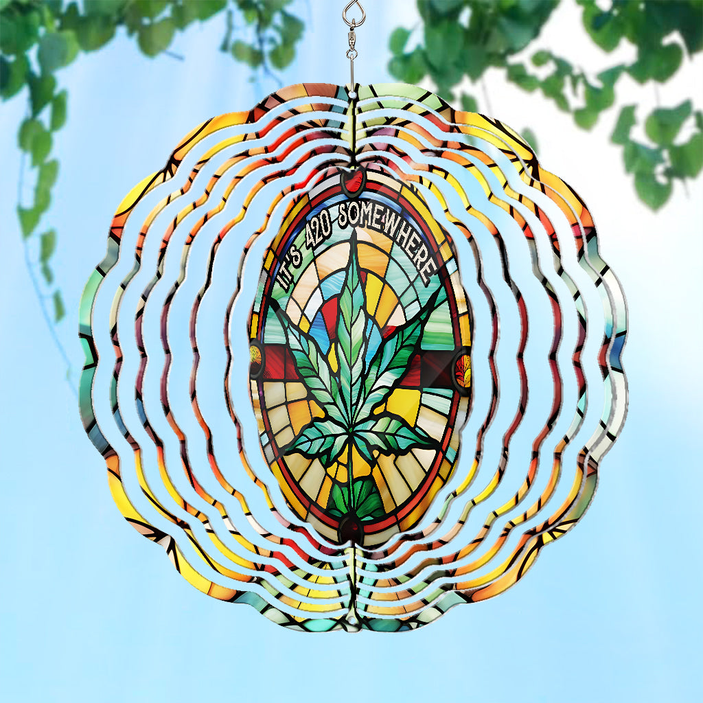 Il fait 420 quelque part - Girouette personnalisée en forme de cannabis