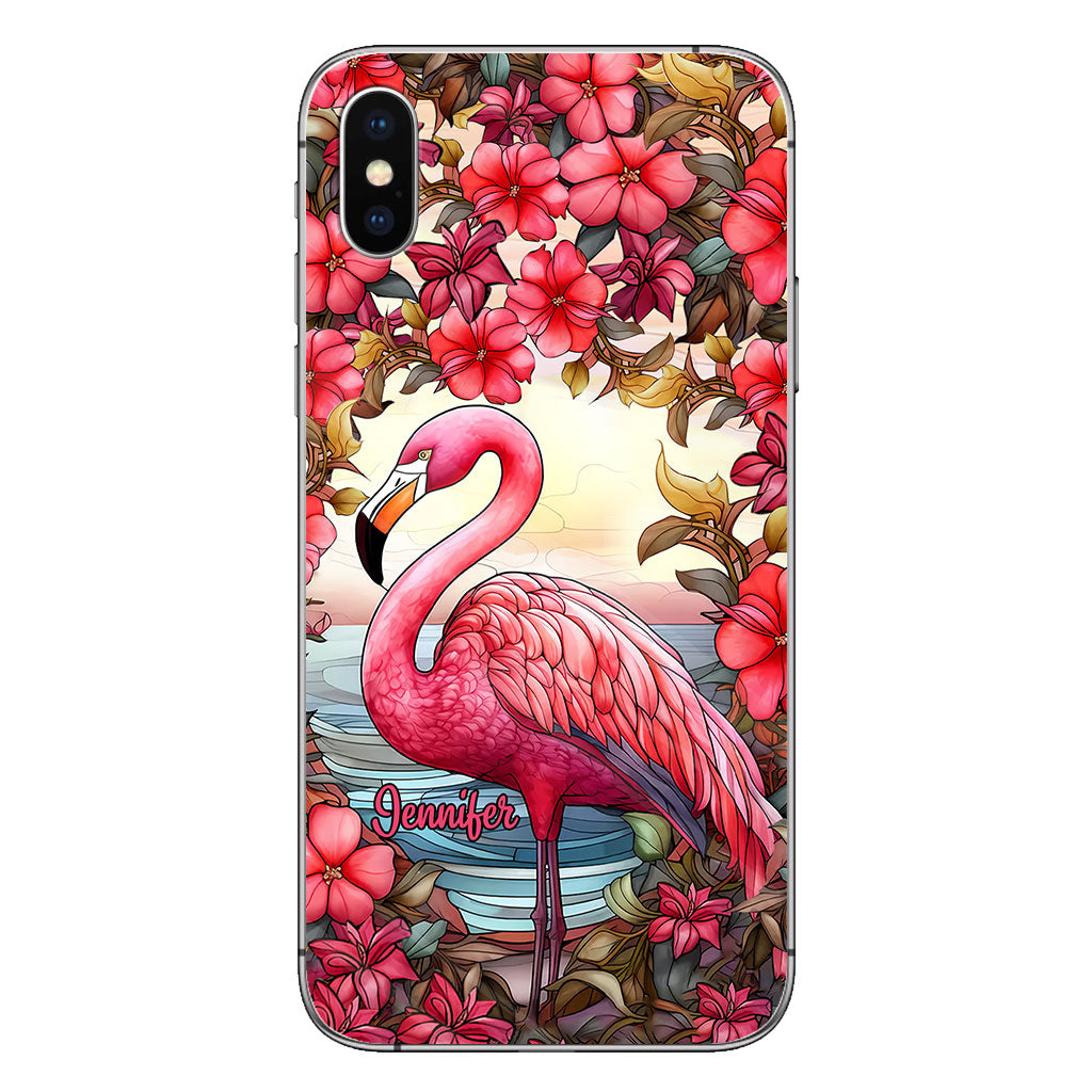 Coque de téléphone personnalisée flamant rose « J’adore les flamants roses »
