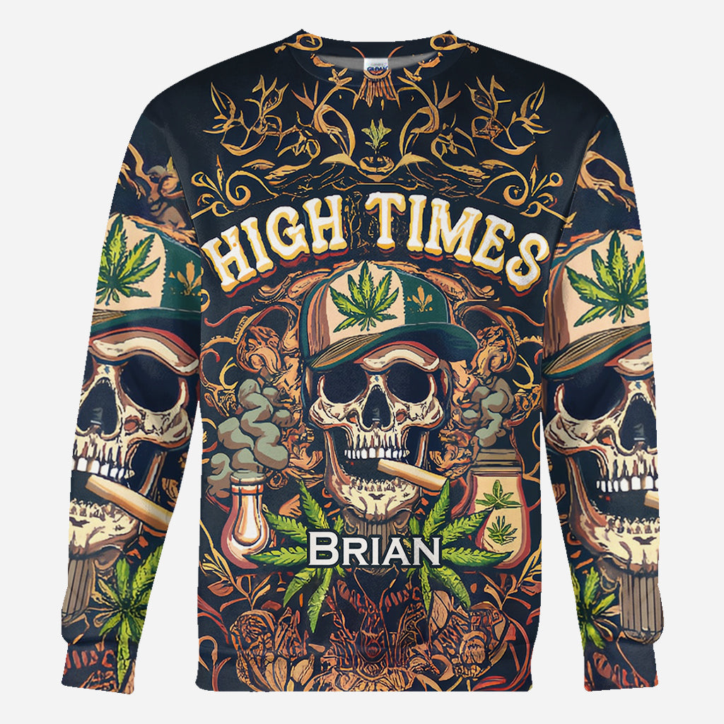 T-shirt personnalisé High Times Skull 420 - Motif cannabis intégral