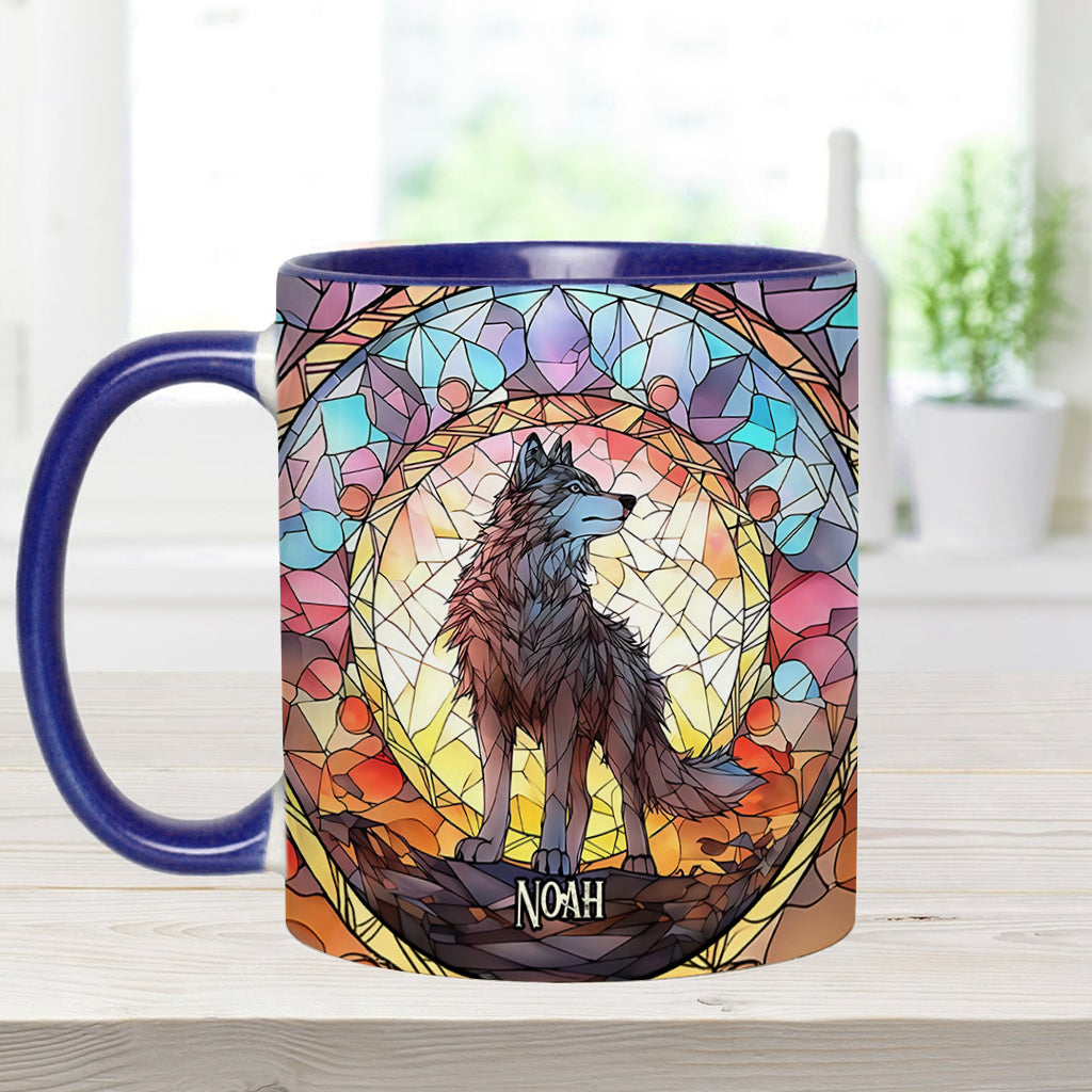 Mug personnalisé « Esprit féroce » avec motif loup