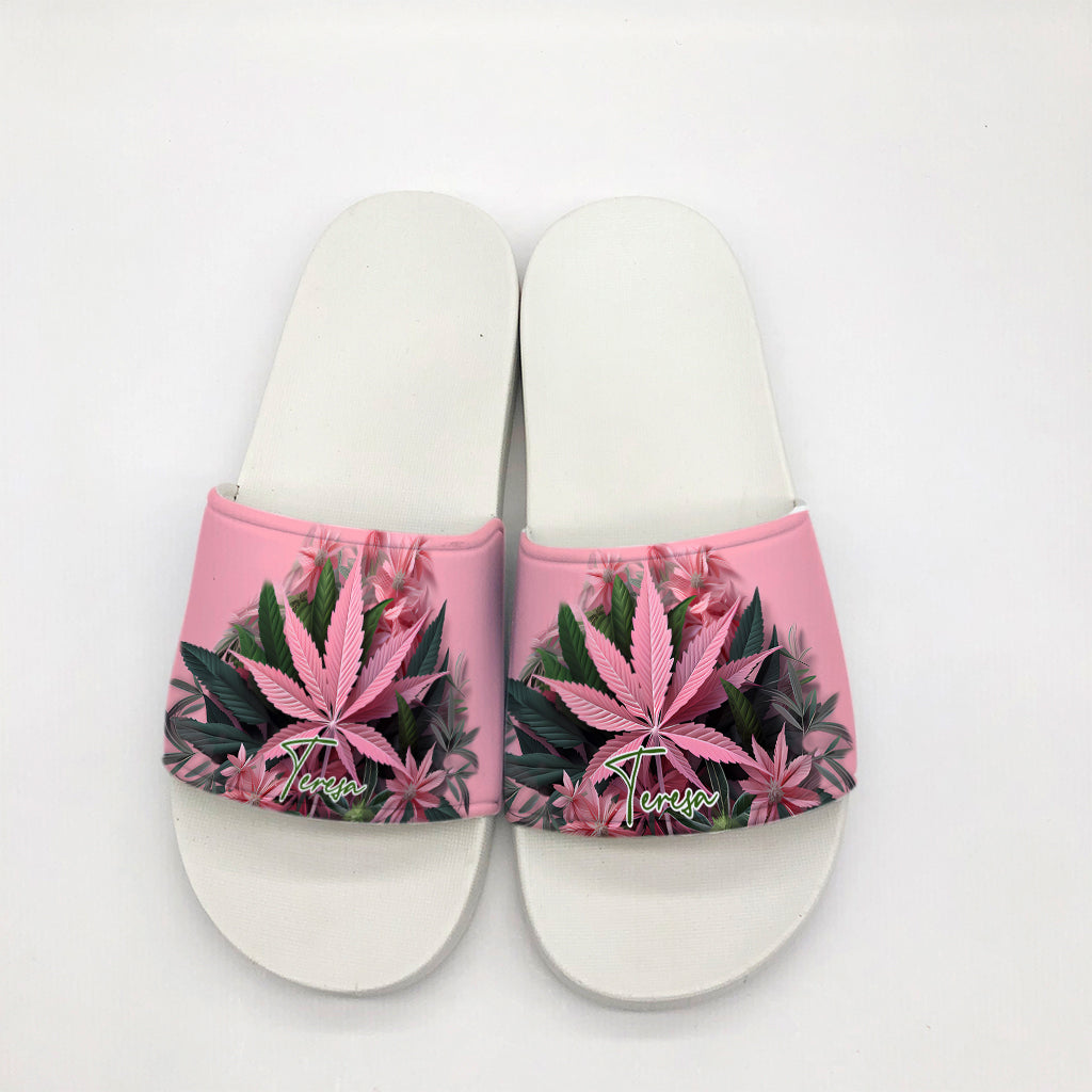 Pretty Lil' Pothead - Personalized Weed Slide Sandals