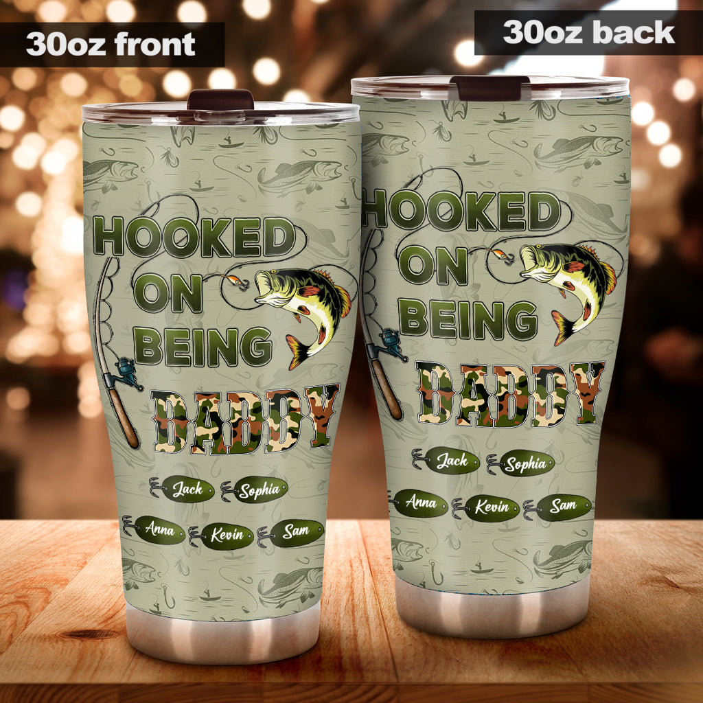 Hooked On Being Dad/ Grandpa... - Personalized Fishing Tumbler