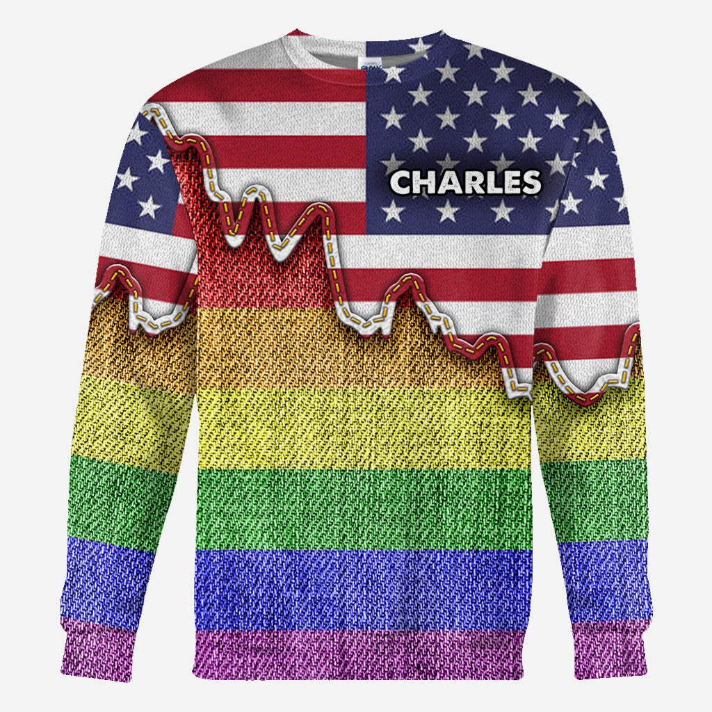 Je suis courageux, je suis meurtri. True Colors - T-shirt personnalisé de soutien LGBT.