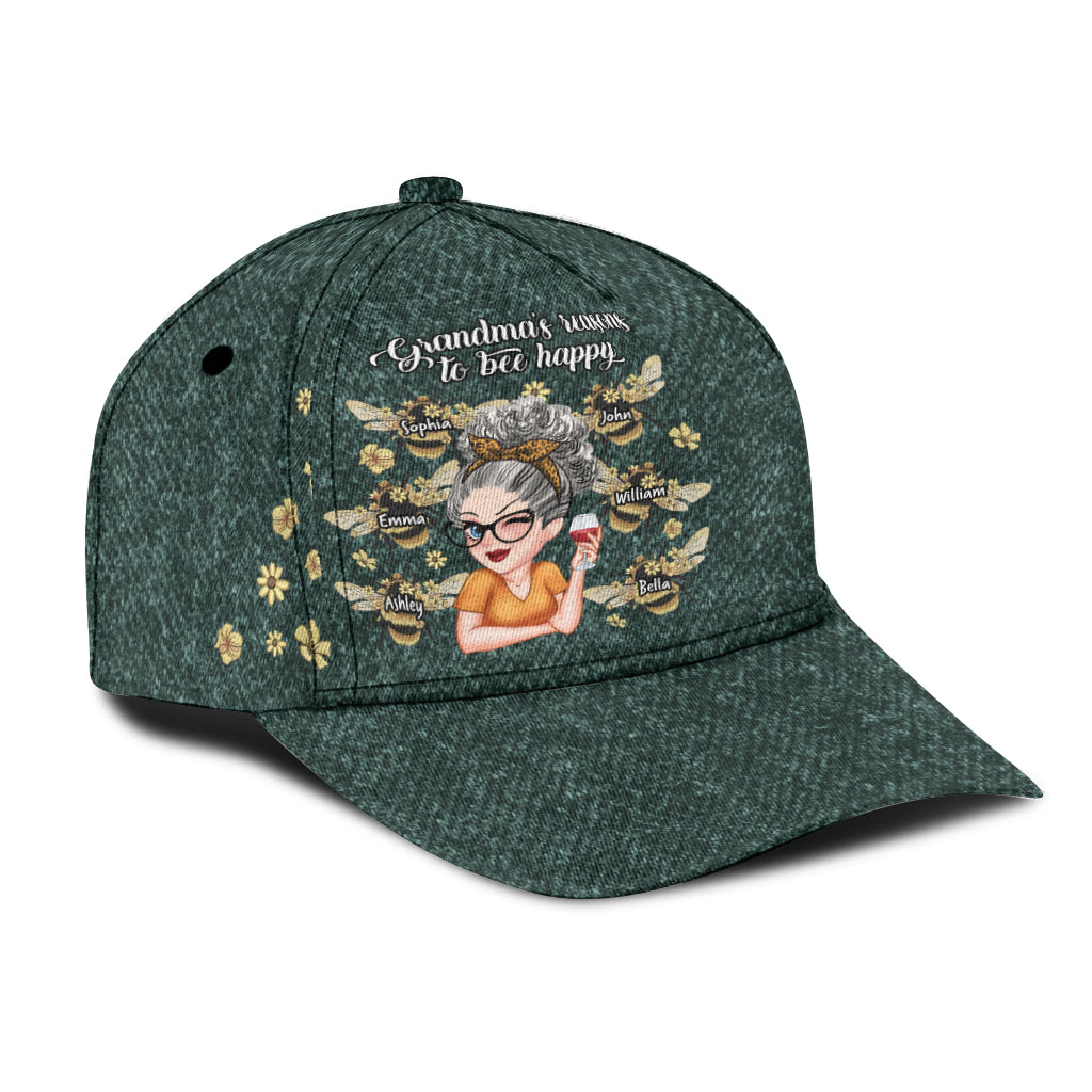 Les raisons d'être heureuse de grand-mère - Casquette classique personnalisée pour grand-mère