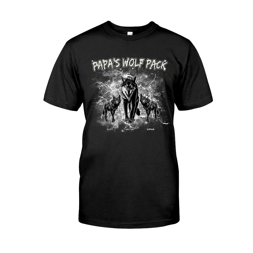 Papa's Wolf Pack Thunder Bootleg - Personalized Father T-shirt And Hoodie