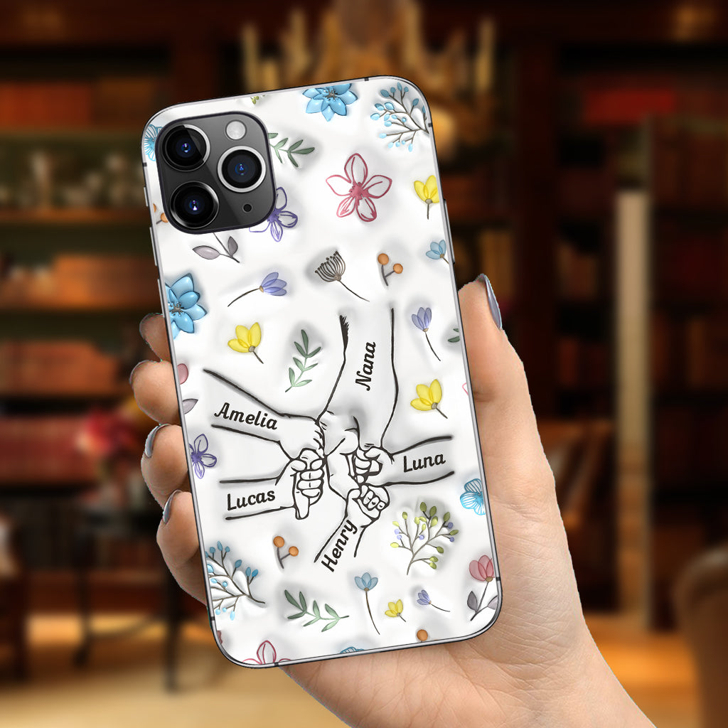 Mamie qui se tient la main - Coque de téléphone personnalisée pour grand-mère
