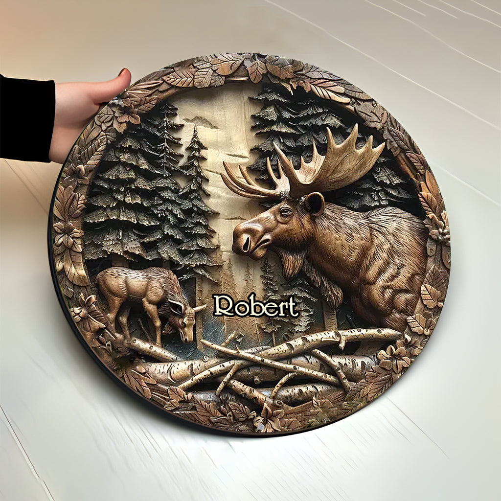 Passionné de chasse - Panneau rond en bois personnalisé sur le thème de la chasse