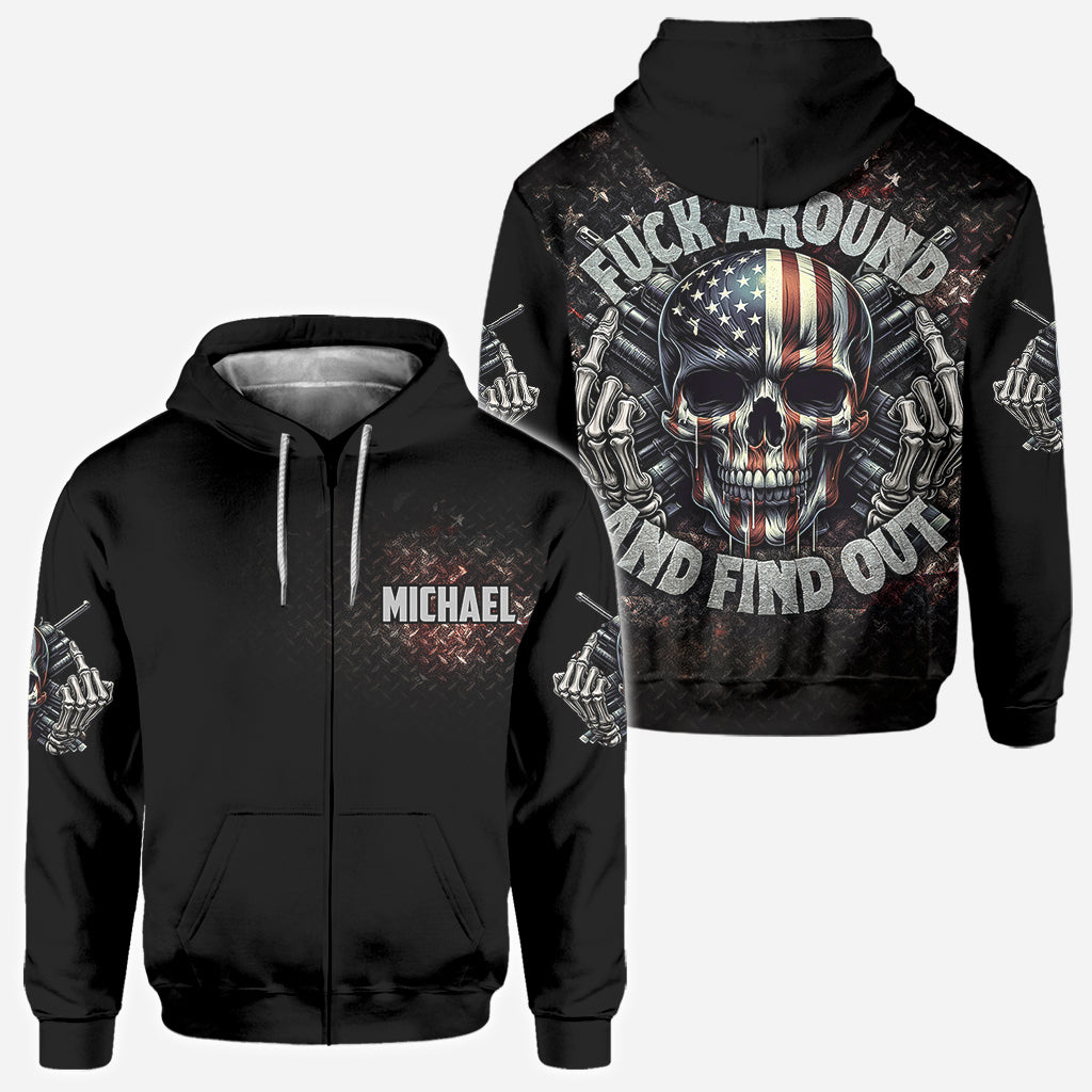 American Flag Skeleton - Personalized Skull All Over Shirt