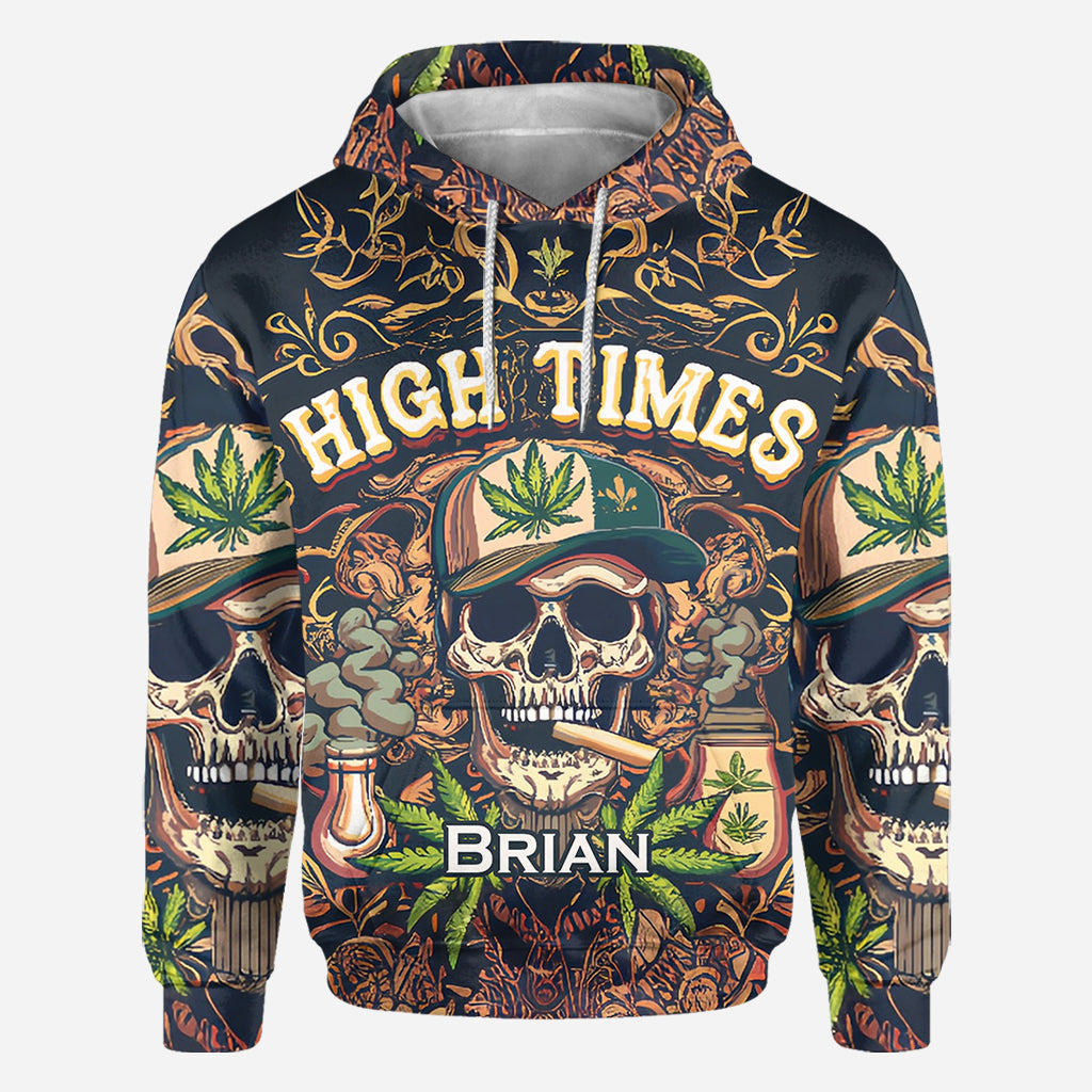 T-shirt personnalisé High Times Skull 420 - Motif cannabis intégral