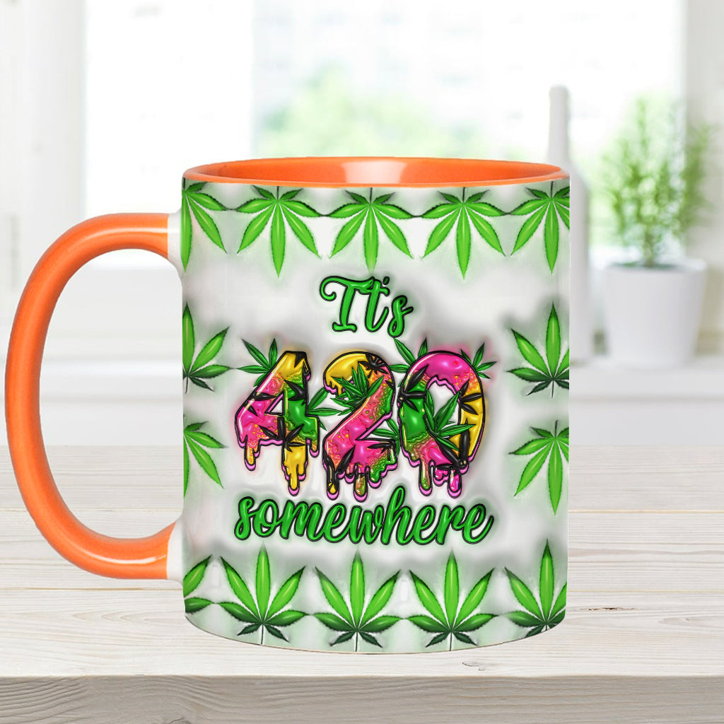 Mug personnalisé « C'est 420 quelque part » avec une touche cannabis