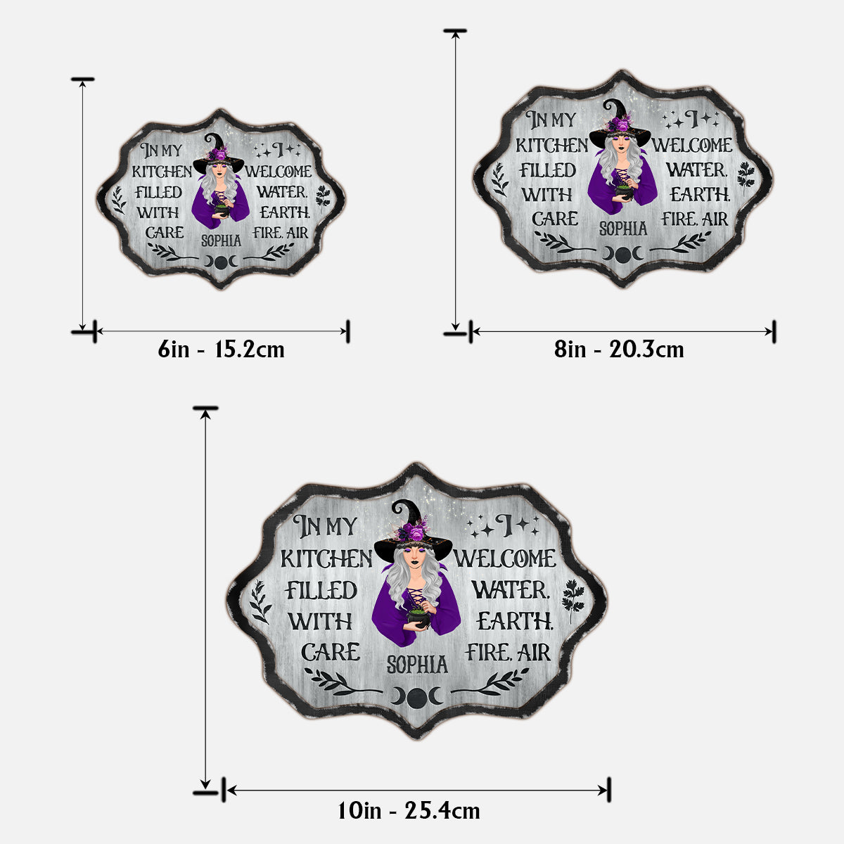 Witch's Kitchen - Personalized Witch 2 Layered Wood Sign / Wood Plaque
