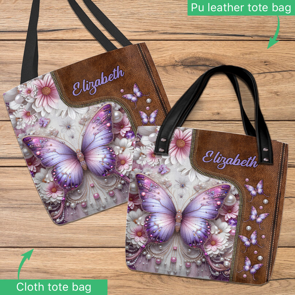 Sac fourre-tout papillons fleuris - Sac fourre-tout papillons personnalisé