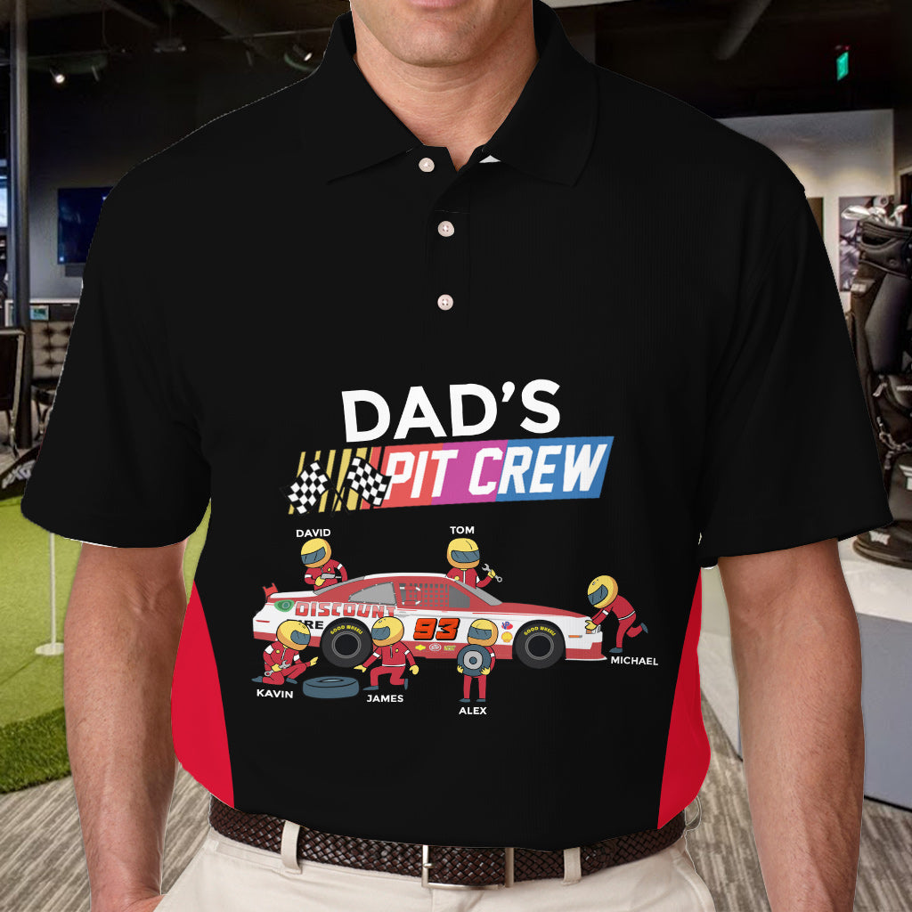 Dad's Pit Crew - Personalized Racing Polo Shirt