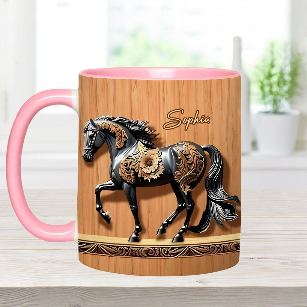 Mug personnalisé Black Horse - Motif cheval