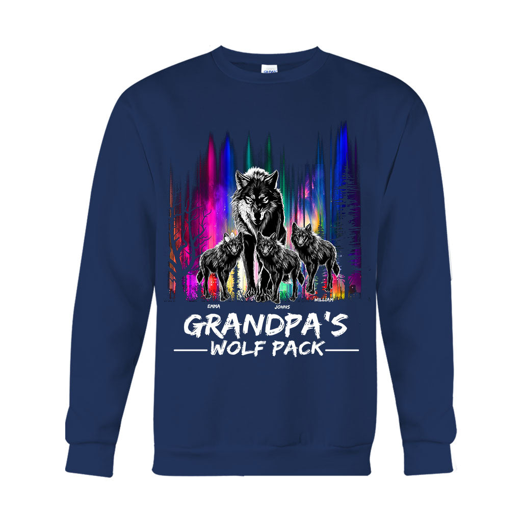 La meute de loups de grand-père - T-shirt et sweat à capuche personnalisés pour grand-père
