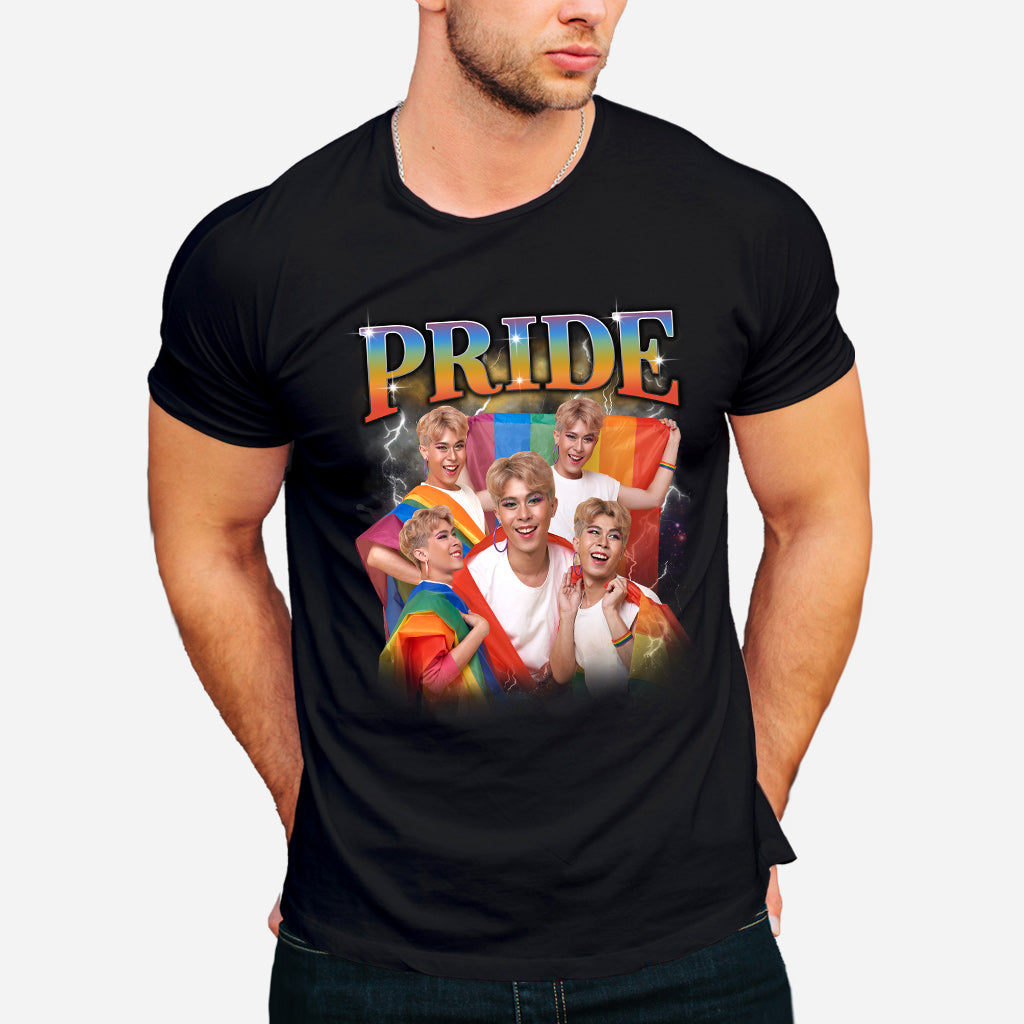 Photo personnalisée style rap bootleg Pride - T-shirt et sweat à capuche personnalisés pour soutenir la communauté LGBT