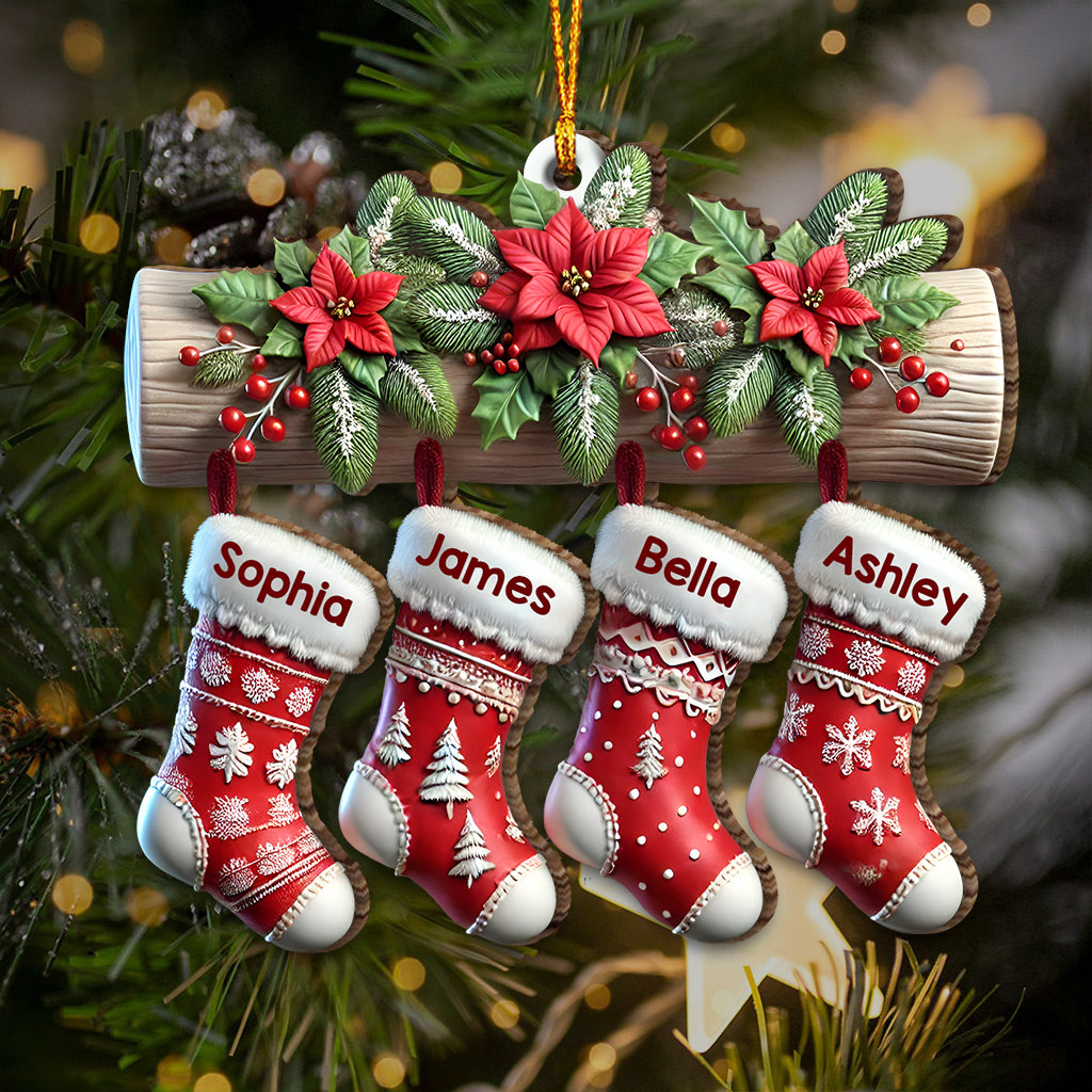 Chaussettes de Noël - Ornement familial personnalisé
