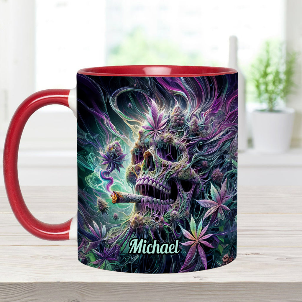 Mug personnalisé « Crâne magique » avec motif cannabis