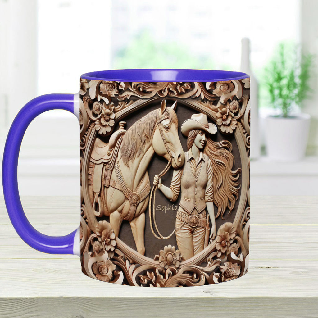Mug personnalisé « Une fille et son cheval »