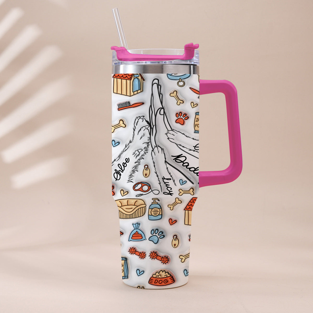 Meilleur papa de chien au monde - Gobelet isotherme personnalisé avec poignée