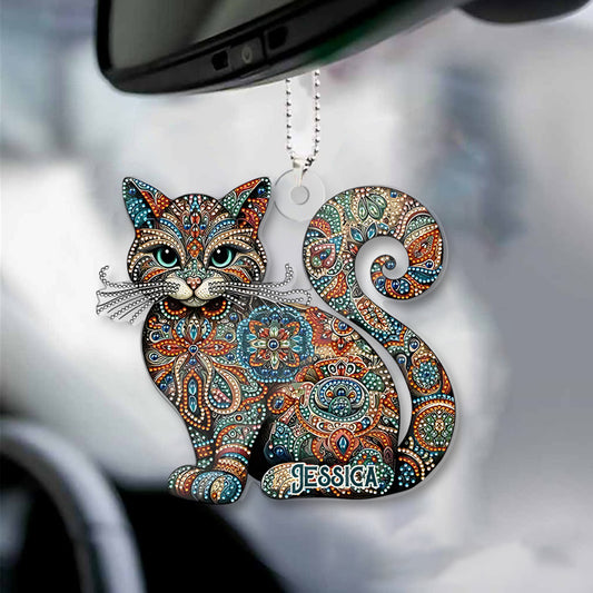 Magnifique chat - Ornement de voiture personnalisé en forme de chat