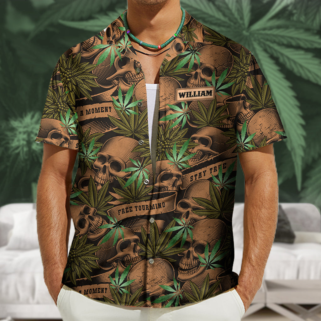 Libérez votre esprit - Chemise hawaïenne personnalisée sur le thème du cannabis