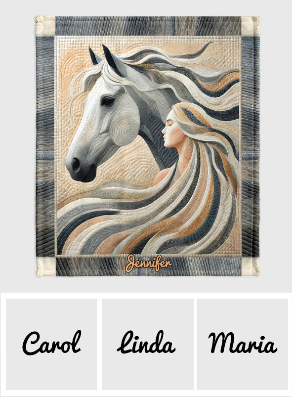 Juste une fille qui aime les chevaux - Couverture à cheval personnalisée