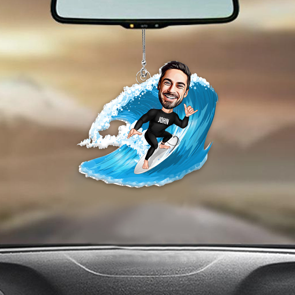 Everything Will Kill You so Choose Something Fun - Personalized Surfing Custom Shaped Car Ornament