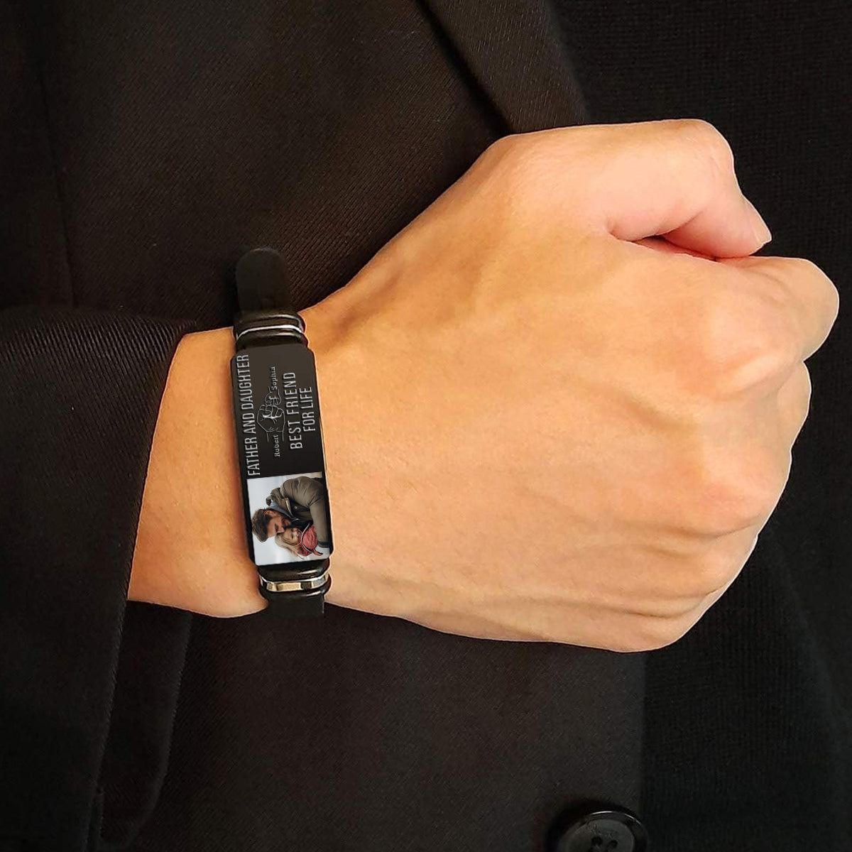Bracelet personnalisé gravé pour le père, la fille et le fils, meilleurs amis pour la vie