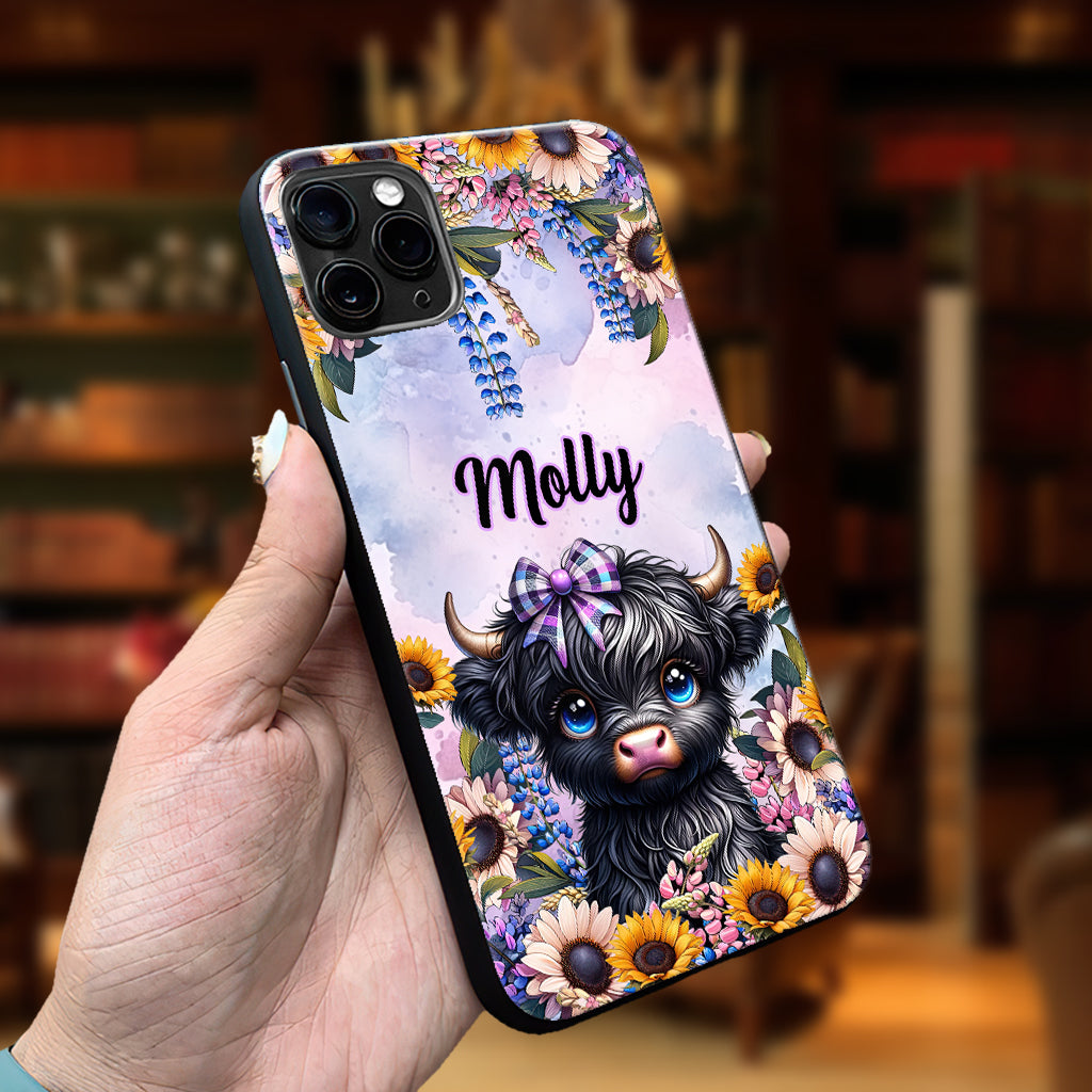 Cute Little Highland Cow - Personalized Phone Case