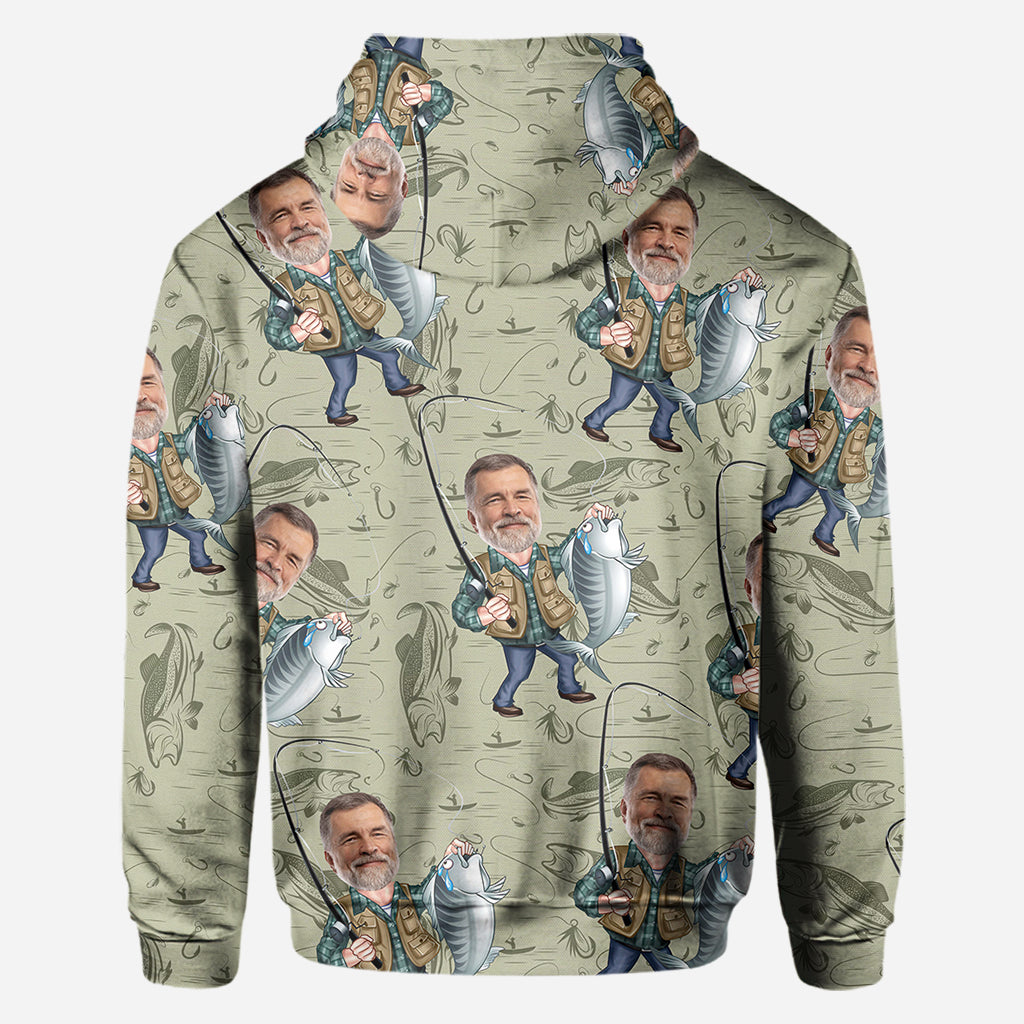 T-shirt de pêche personnalisé avec un motif caricatural amusant