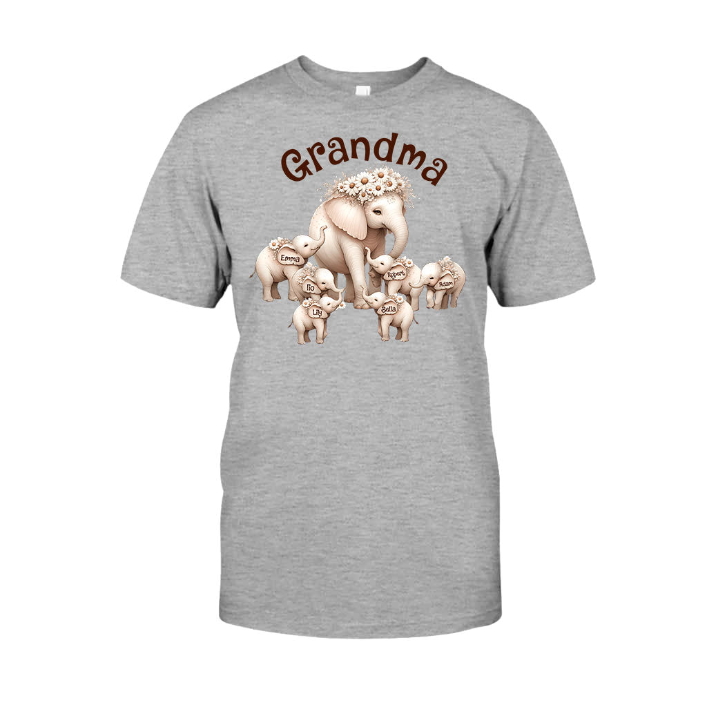 T-shirt et sweat à capuche personnalisés « Éléphant mignon » pour grand-mère